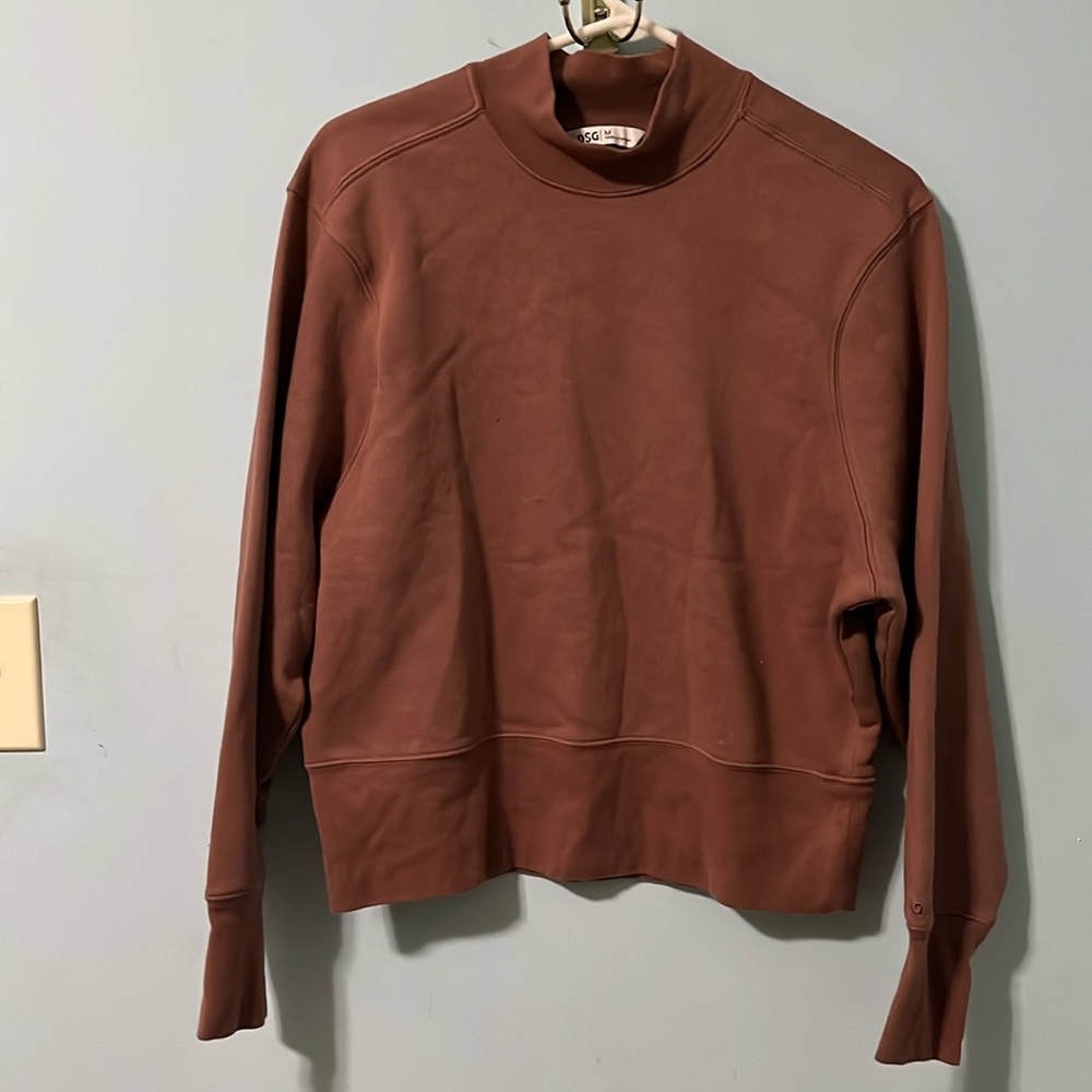 DSG Crew Mock Neck Sweatshirt size M Dark Mauve